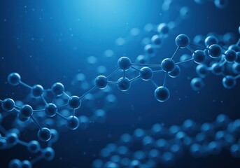 Molecular structure in blue background
