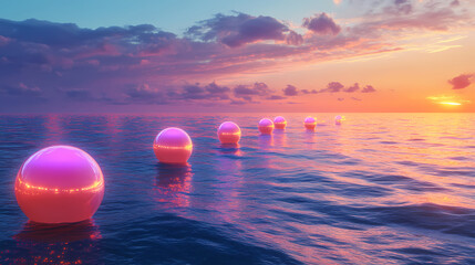 Wall Mural - futuristic ocean shoreline