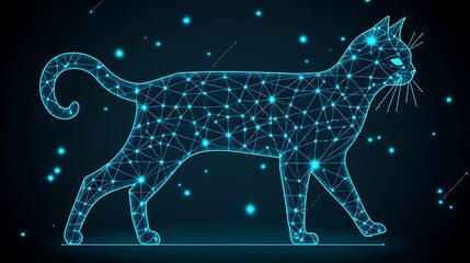 Wall Mural - abstract glowing animal silhouette background design