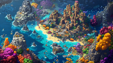 Wall Mural - fantasy island map