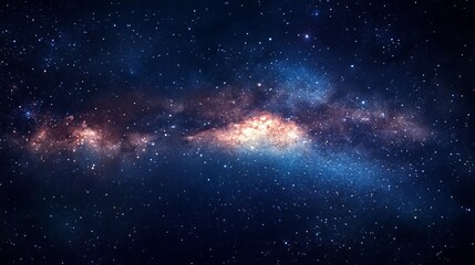 Wall Mural - Majestic night sky with sparkling stars and nebulae cosmic background art dark blue pink space light