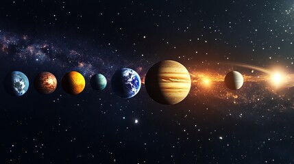 Wall Mural - stunning solar system planets space cosmic universe background image sky art mars dark stars earth