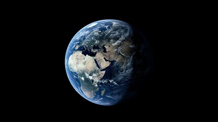 Wall Mural - stunning detailed view of planet earth from space showing continents and oceans sky blue globe world