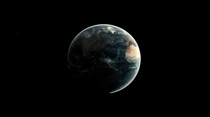 Wall Mural - stunning detailed view of planet earth from space showing continents and oceans 3d day blue dark