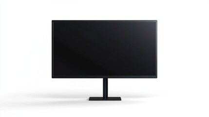Wall Mural - Digital screen with black frame mounted on stand on white background