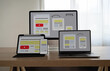 © onephoto - Web Design Homepage Internet layout desktop devices online responsive website and desktop computer