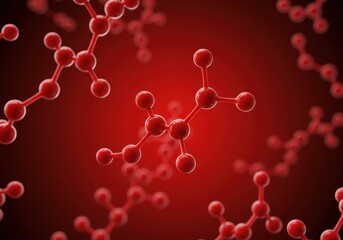 Abstract red molecule structure background