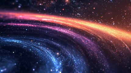 Wall Mural - abstract cosmic nebula swirling colorful galaxy starscape background sky red art dark blue pink spac