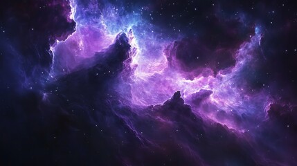 Wall Mural - stunning purple nebula cosmic cloudscape space background image sky art dark glow vast stars night