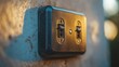 © irawan710 - Dark wall switch, double toggle, outdoor light
