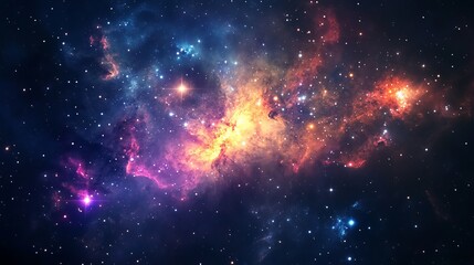 Wall Mural - vibrant cosmic nebula colorful starscape space background image sky art dark deep night light photo