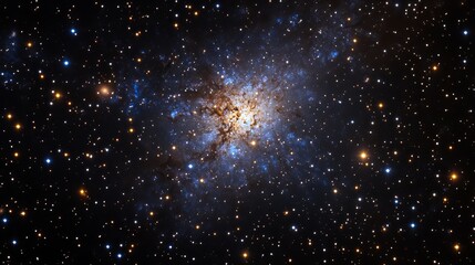 Wall Mural - stunning cosmic nebula with vibrant blue and orange stars a breathtaking celestial landscape featuri