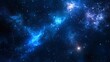© Honey - Stunning blue nebula space background with bright stars cosmic galaxy sky art dark night light color