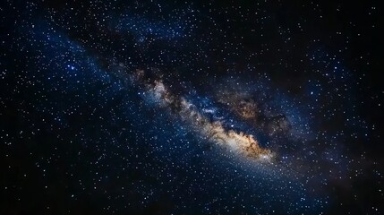 Wall Mural - stunning night sky milky way galaxy cosmic starscape image awe dark blue vast calm deep space black