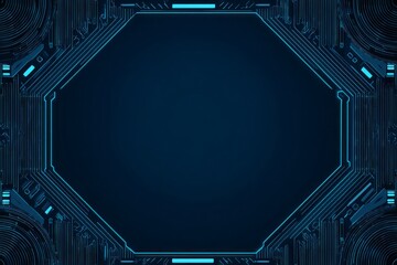 Sticker - a blue background with a black outline of a square. digital background concept.