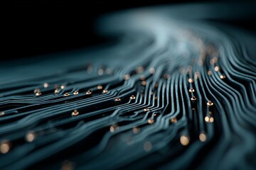 Sticker - a computer chip is shown in a close up with many small dots on it. digital background concept.
