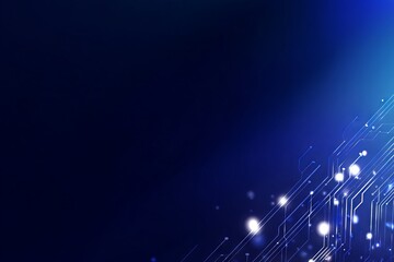Sticker - a blue background with a lot of lines and dots. digital background concept.