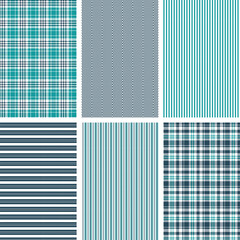 aqua blue seamless pattern set. repeating patterns for fabric, textiles, apparel, paper products and