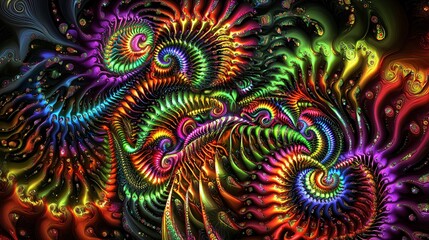 Wall Mural - a colorful and energetic abstract design featuring swirling shapes and soft ambient glow creating a 