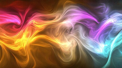 Wall Mural - Vibrant colorful abstract background with dynamic patterns and illuminating neon lights creating a stunning visual experience in space