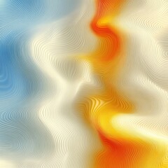 Wall Mural - abstract wavy lines in warm and cool tones: a digital art piece