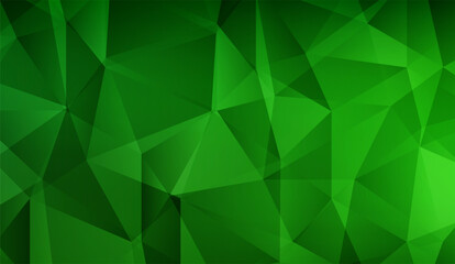 geometric green polygon pattern: abstract background with emerald hues and crystalline facets for mo