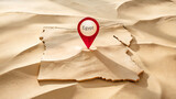 Egypt Map on Sand with Location Pin Travel Destination