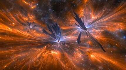 Wall Mural - majestic star cluster illuminating the sky with a radiant display of cosmic light captured in a sere