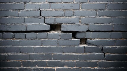 Aufkleber - Rough black brick wall showcases unique textures and weathered details with prominent cracks, providing ample copy space on the right for creative presentations