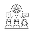 © Sayem - brainstorming session icon, brainstorming session line art - simple line art of brainstorming session, perfect for brainstorming session logos and icons