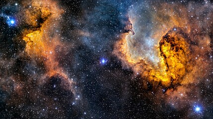 Wall Mural - stunning nebula and star cluster illuminating the cosmic depths with cinematic lighting and hidden s