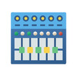 © Sharuzzaman - Colorful audio mixer with knobs and faders icon