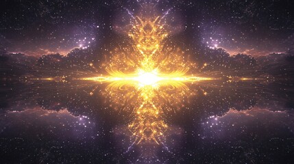 Wall Mural - stunning star burst illuminating the night sky with brilliant light and celestial energy creating a 