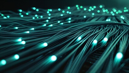 Wall Mural - abstract representation of fiber optics and data transmission in modern technologies
