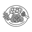 © Sayem - pasta icon, pasta line art - simple line art of pasta, perfect for pasta logos and icons