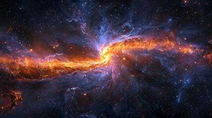 Wall Mural - a vibrant nebula in the night sky showcasing celestial energy fields and glowing interstellar vortex