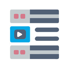 Website Interface Wireframe Icon with Video Player