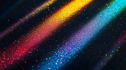 Wall Mural - captivating rainbow colored glitter sparkling under soft light creating a surreal dreamlike atmosphe