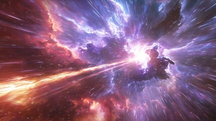 Wall Mural - beautiful nebula with a shimmering star in the background creating a celestial scene that captivates