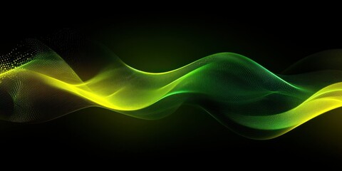 Wall Mural - a dynamic gradient background shifting from black to bright lime and yellow with subtle metallic fla