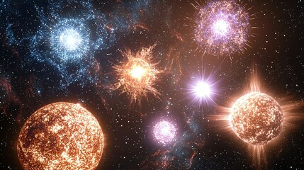 Wall Mural - a stunning group of stars illuminating the night sky with celestial energy fields and solar particle