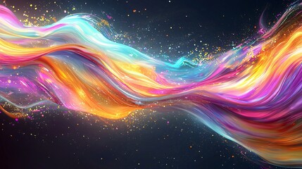 Wall Mural - mesmerizing colorful wave of paint cascading across the canvas with bold brush strokes and an artist