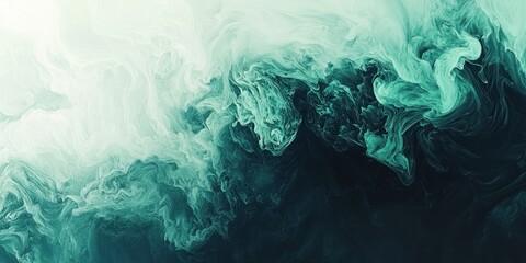 Wall Mural - abstract gradient design with deep black merging into soft white and vibrant neon green accents.