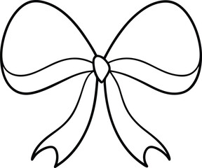 Wall Mural - graceful ribbon bow illustration using continuous line art perfect for gift wrapping design accessor