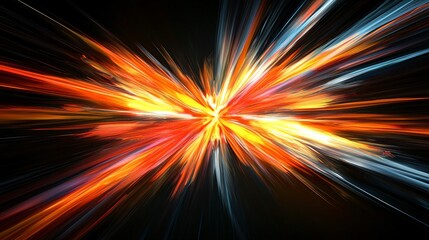 Wall Mural - bright orange and blue light abstract composition with striking color contrast and harsh lighting cr