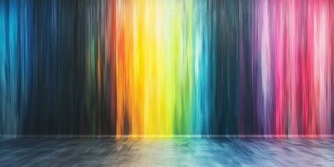 Wall Mural - modern ombre backdrop with layered hues from black to petrol, accented with bright neon highlights.