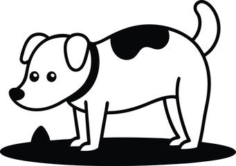 Wall Mural - playful dog captured mid dig in continuous line style art showcasing natural canine behavior ideal f