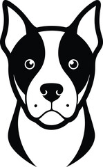 Wall Mural - minimalist dog head front view in black line sketch on white perfect for clean pet illustrations mod