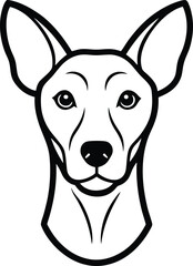 Wall Mural - elegant dog head front view created with black lines on white background showcasing simplicity in ca