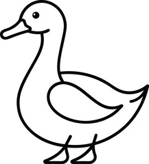Wall Mural - duck depicted in continuous line art style minimalistic design ideal for nature themed illustrations